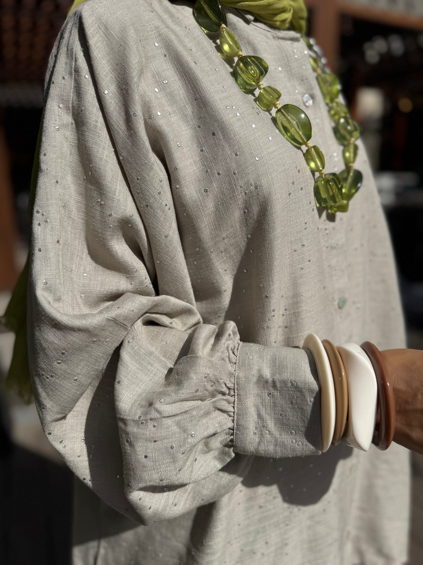 Dark Beige Shirt high & Low