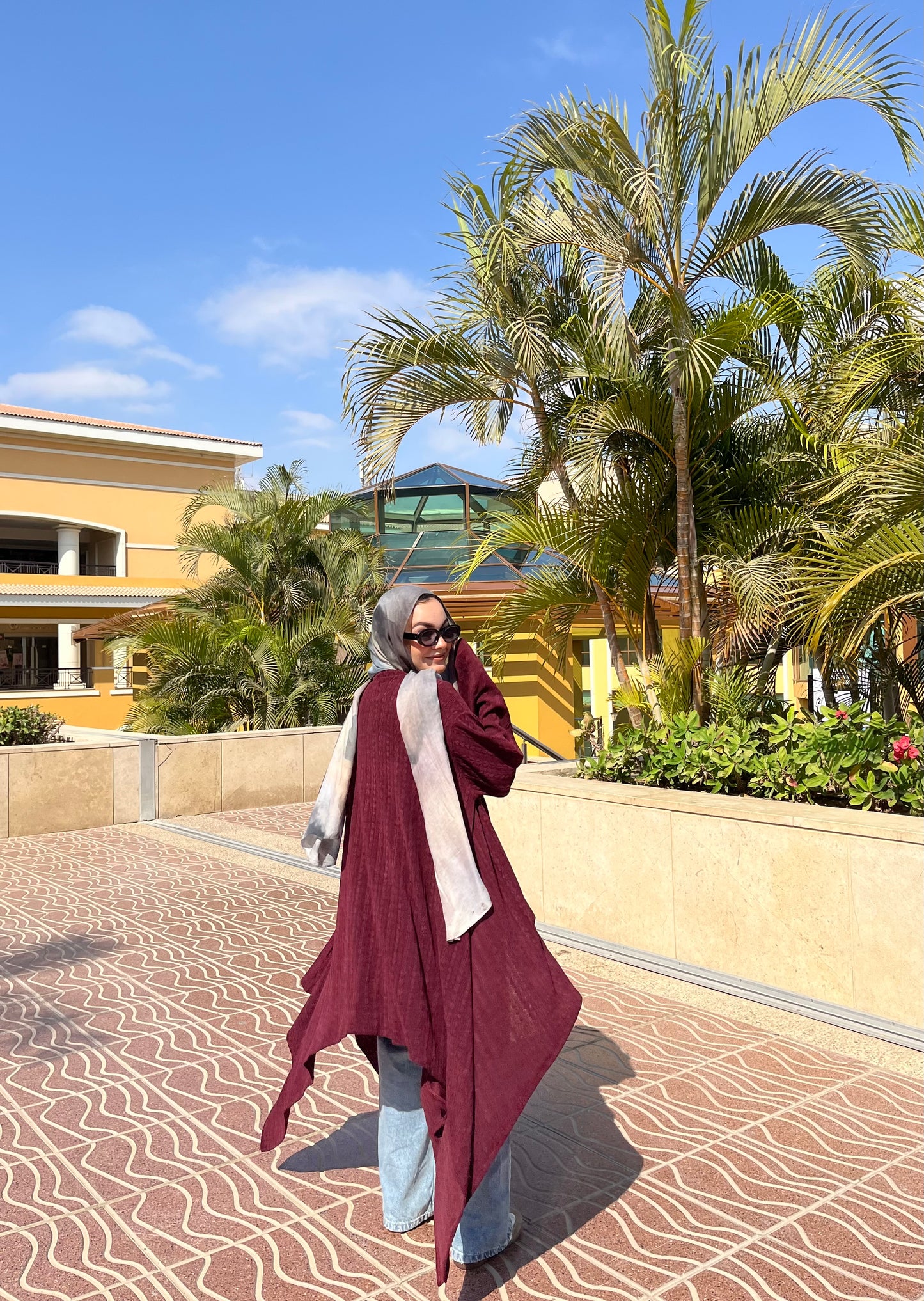 Burgundy High Low Cardigan