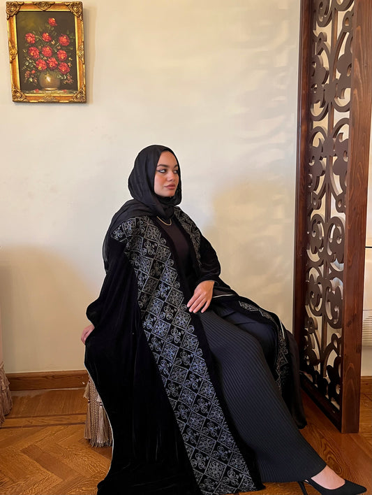 Noor Al Layali (Black Embroidery Velvet)