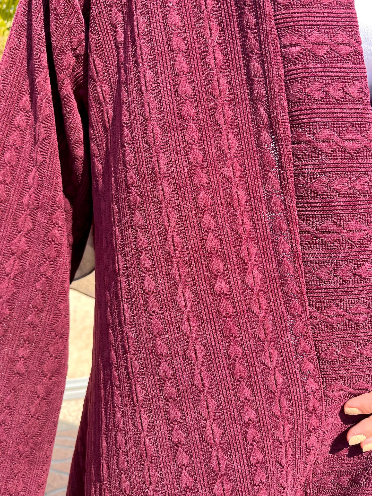 Burgundy High Low Cardigan