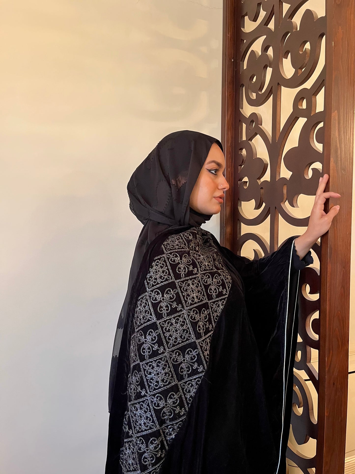 Noor Al Layali (Black Embroidery Velvet)