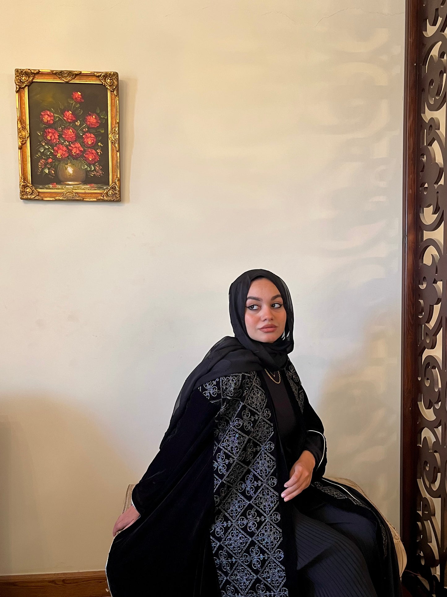 Noor Al Layali (Black Embroidery Velvet)