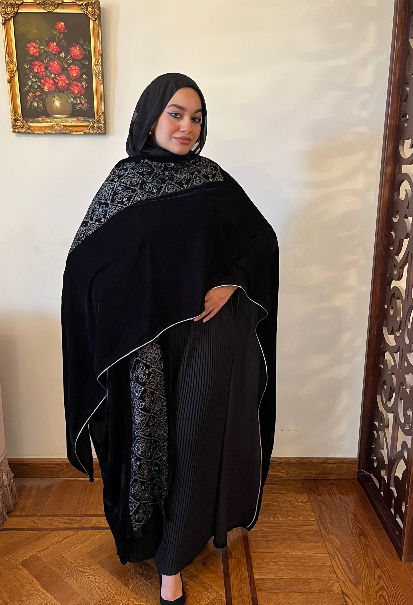 Noor Al Layali (Black Embroidery Velvet)
