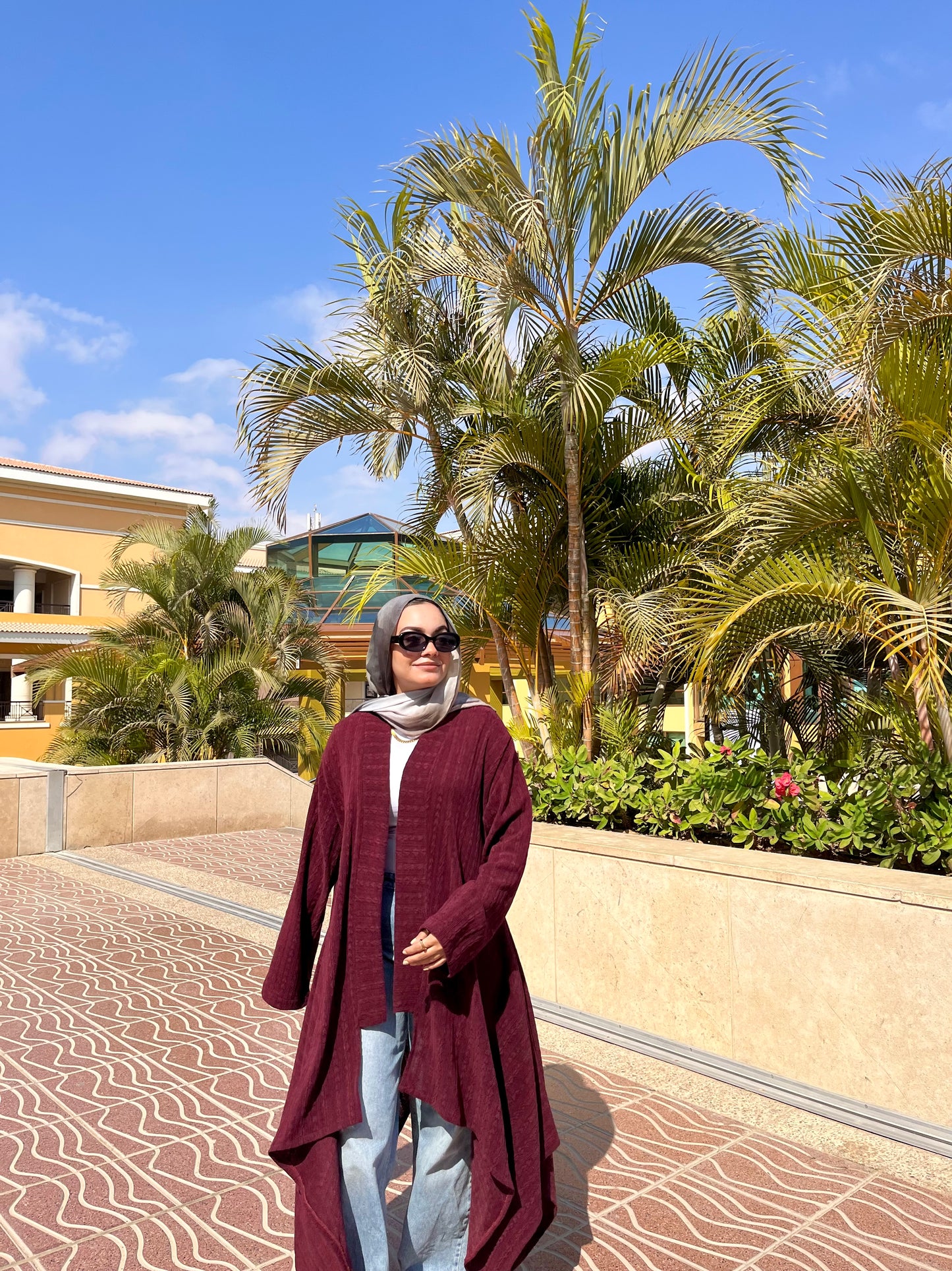 Burgundy High Low Cardigan