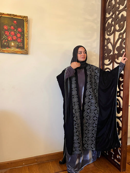 Noor Al Layali (Black Embroidery Velvet)
